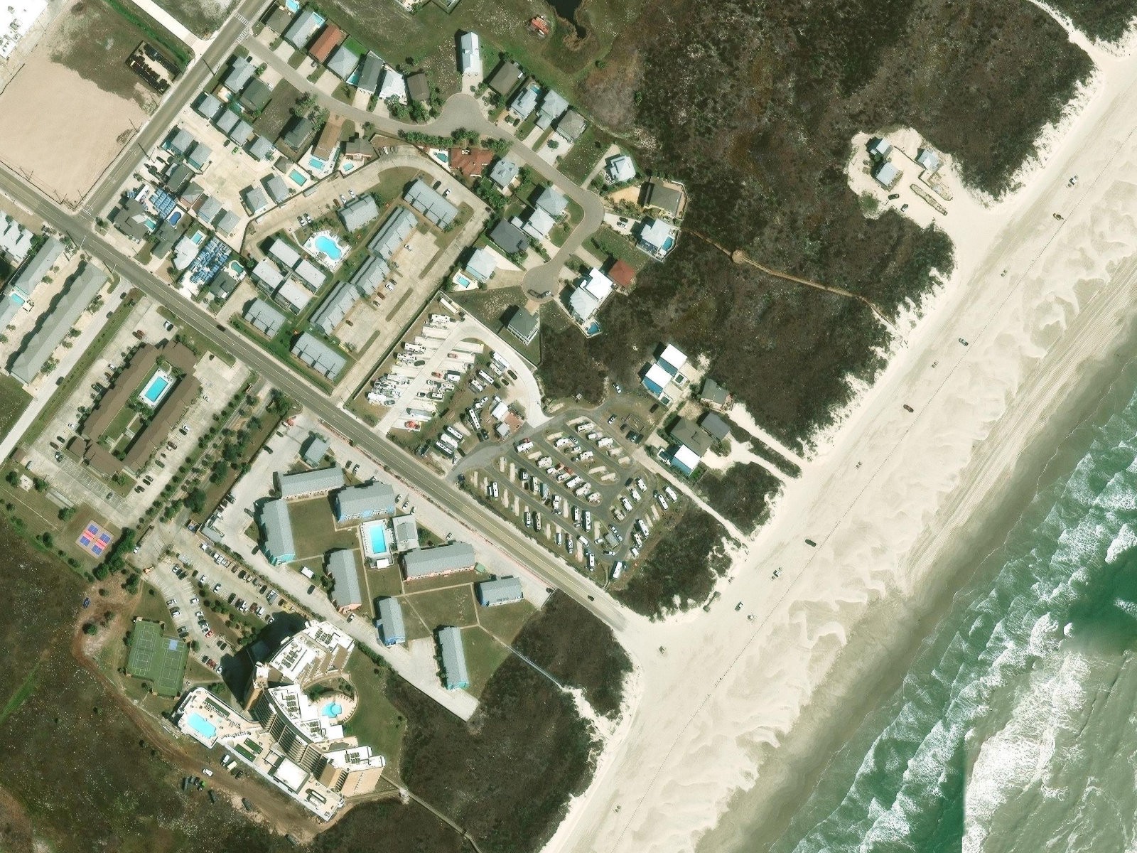 On the Beach RV Park at 907 Access Road 1-A, Port Aransas, with beach access (Peyton's satellite fleet)