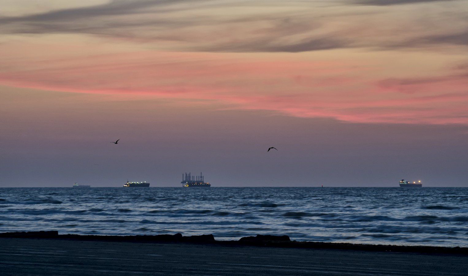 Dawn over the Gulf of Mexico in Port Aransas
