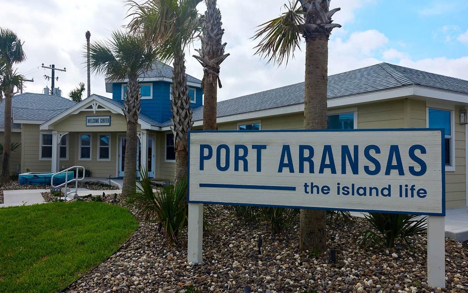 Port Aransas Tourism Bureau and Chamber of Commerce Welcome Center building at 403 W. Cotter Ave