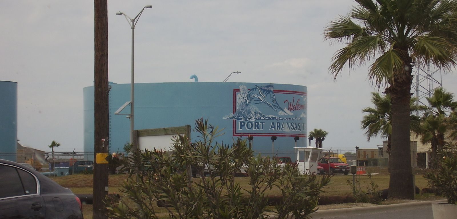 Welcome to Port Aransas, Texas mural on the town water tank